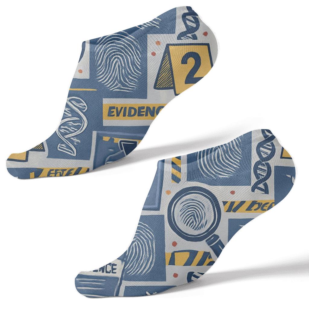 Evidence Collage Pattern For Forensic Scientist Gifts comfortable cotton ankle socks