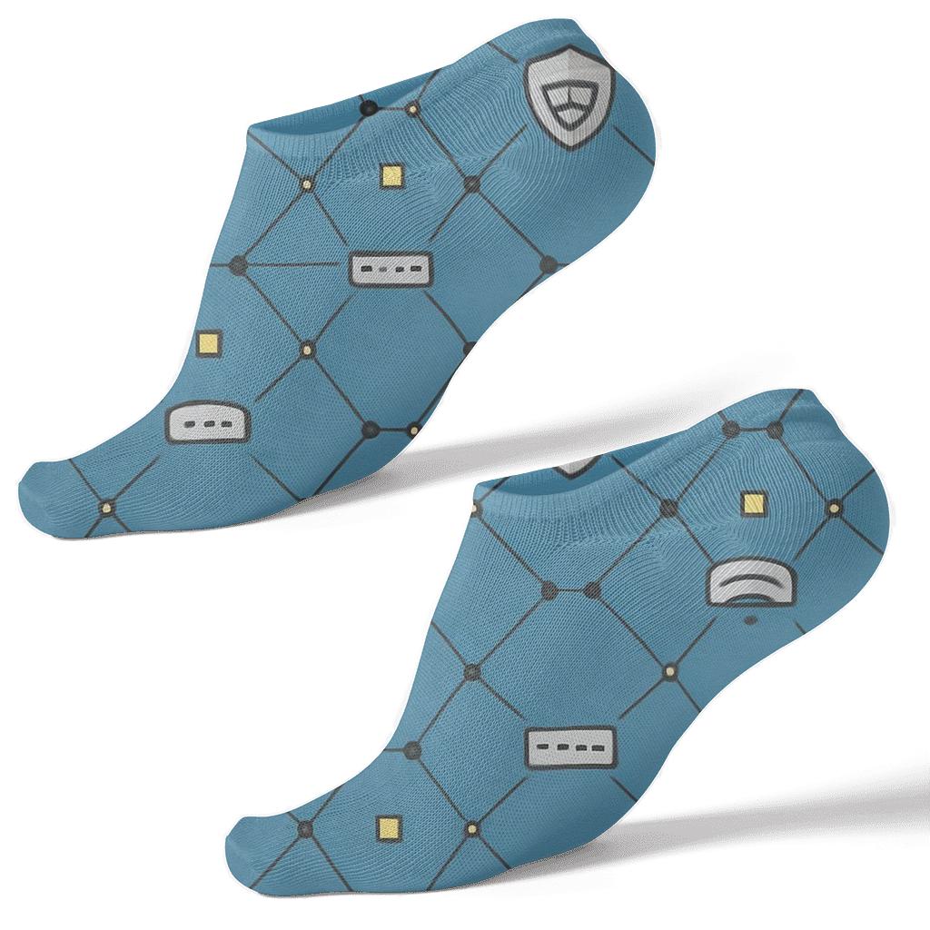 Node Lattice With Network Administrator Icons unique graphic ankle socks