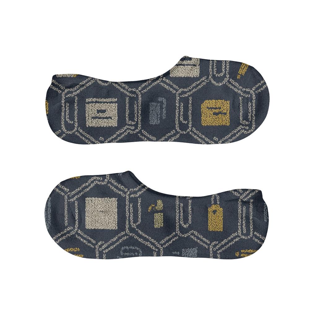 Navy Blue Paperclip Lattice Store And Office Manager personalized invisible socks