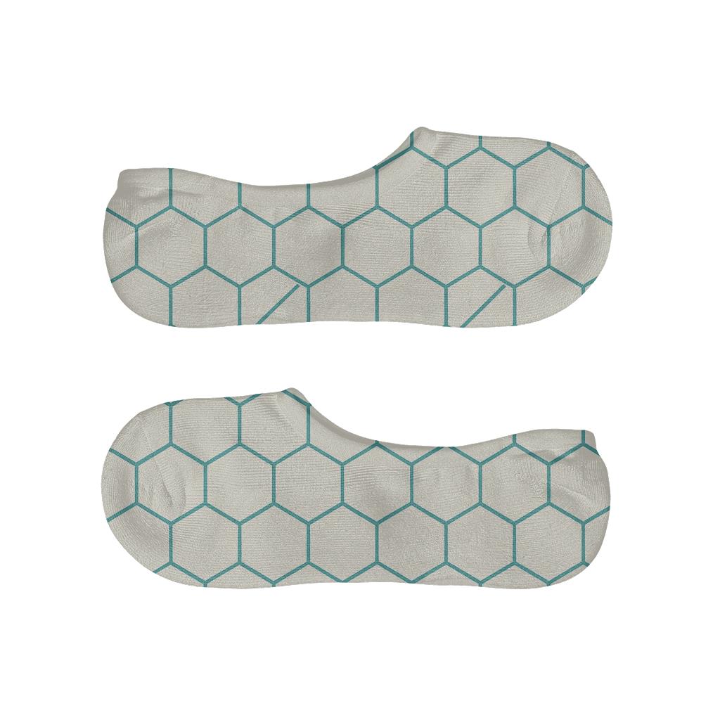 Soft Hex Whisper Tiles soft cotton no-show socks