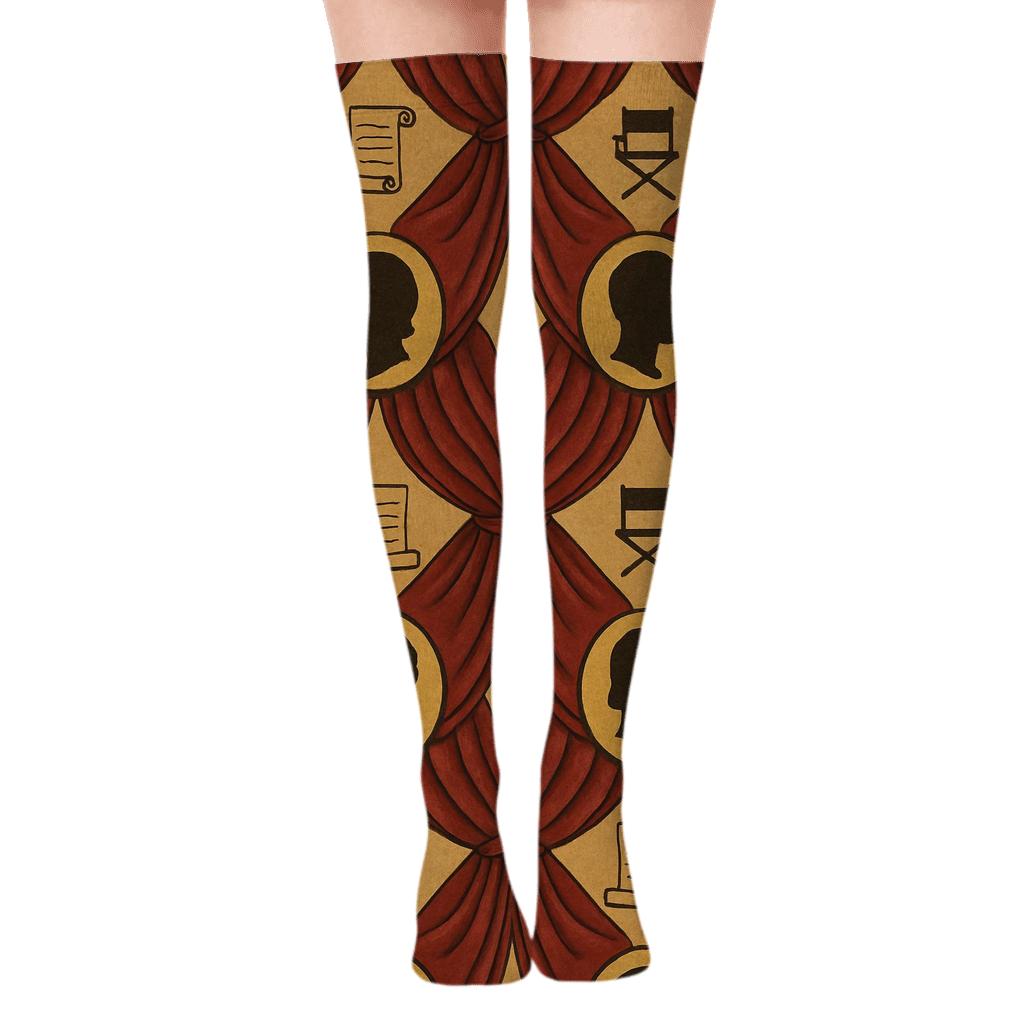Curtain Lattice With Actor Spotlight Medallions custom over-the-knee socks