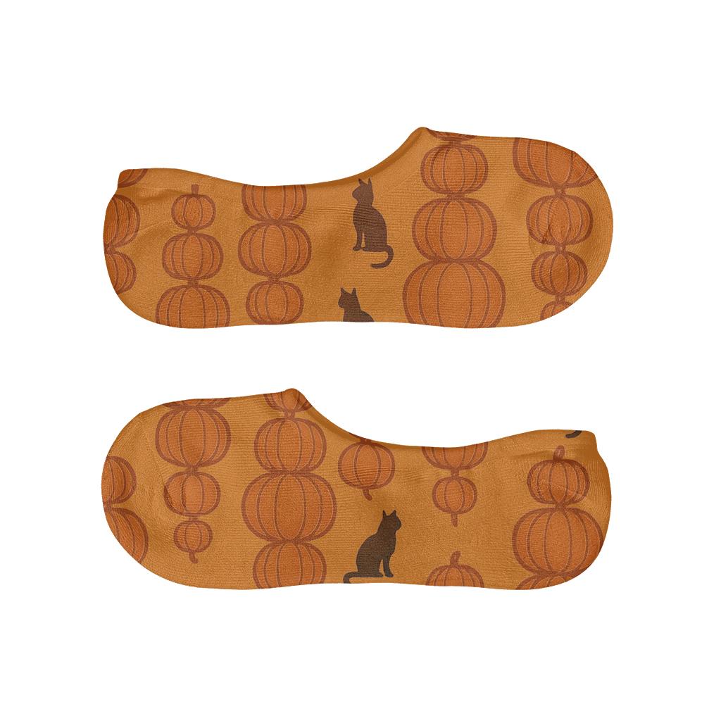 Orange Pumpkin Stack Columns On Orange Background trendy no-show sock styles