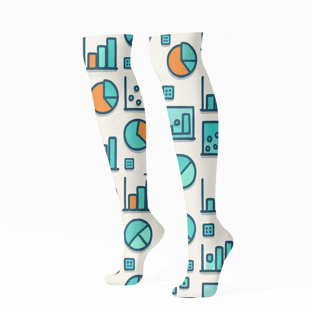 Data Analyst Chart Carnival Tiles personalized knee-high socks