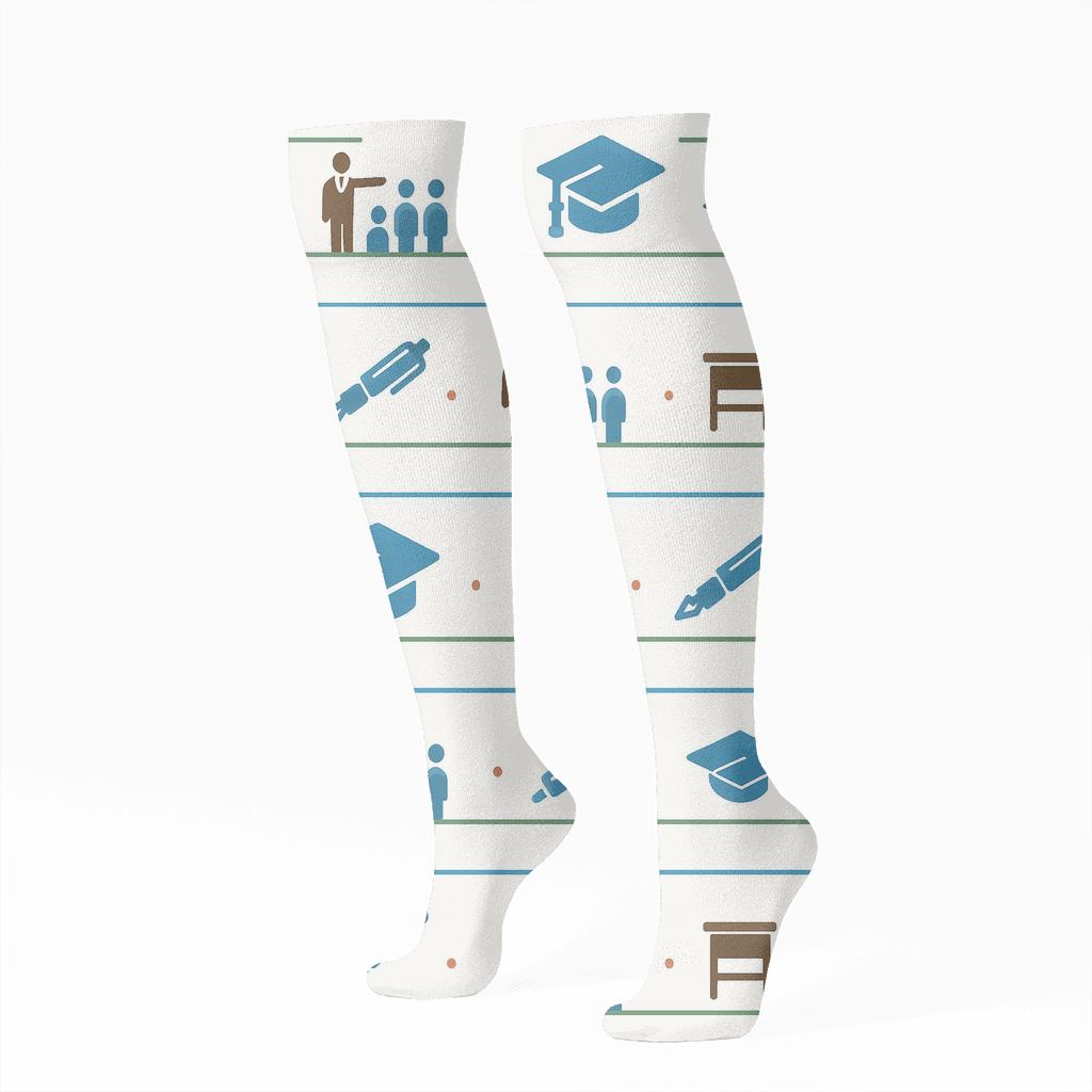 Classroom Supply Bands With School Principal comfortable cotton knee-high socks