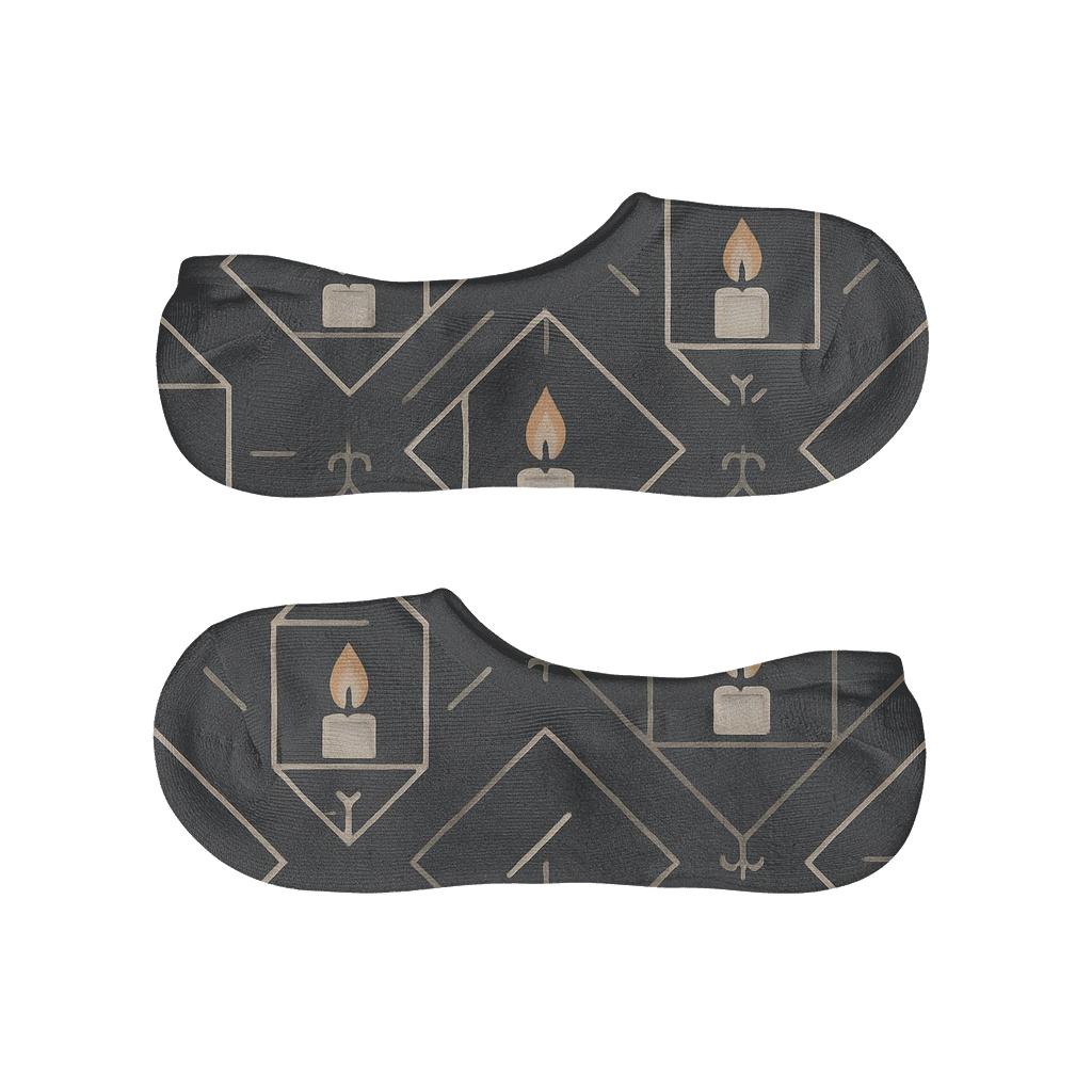 Lantern Pane Lattice With Candle Glow soft cotton no-show socks