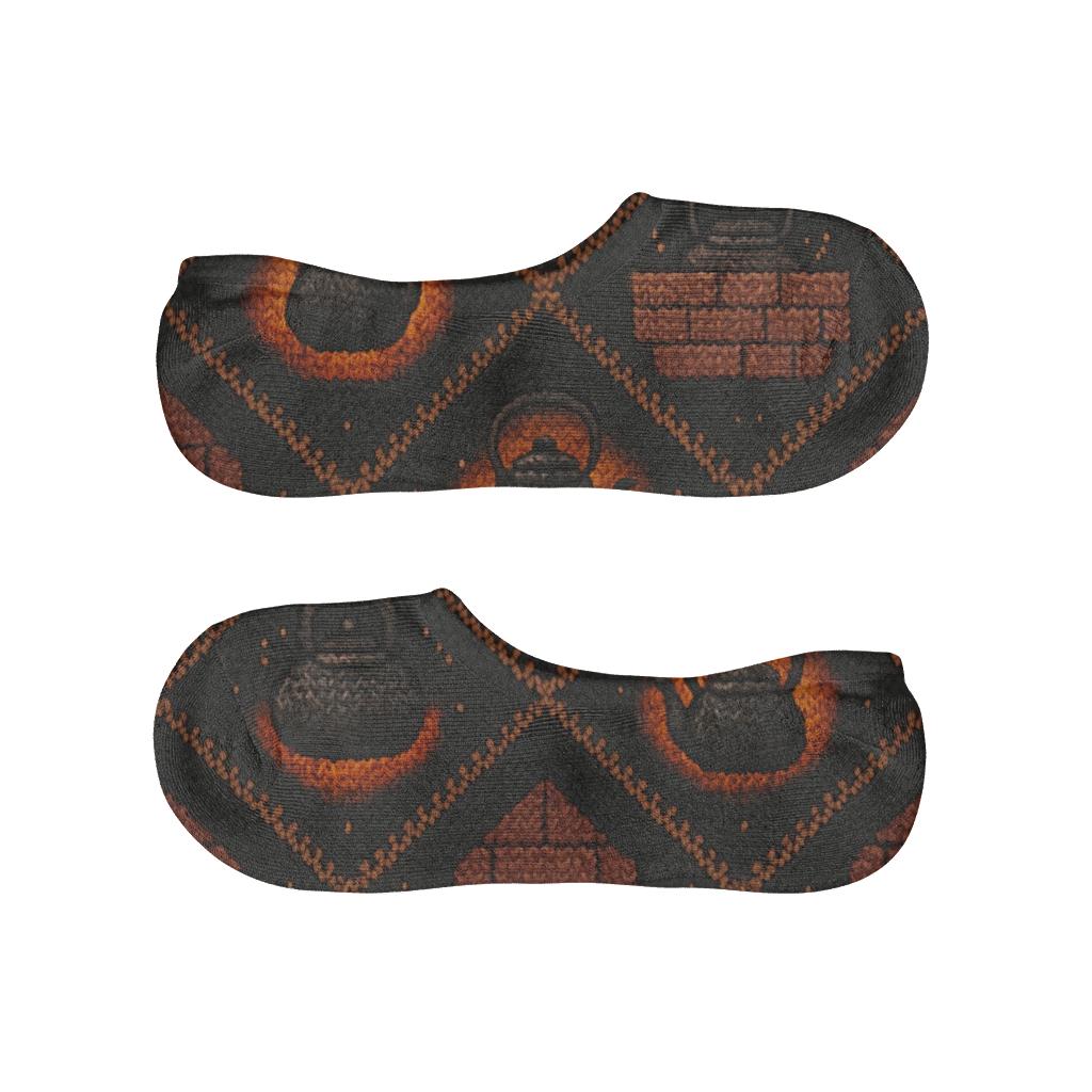 Heart Hearth Tile Lattice In Ember Glow low cut no-show socks