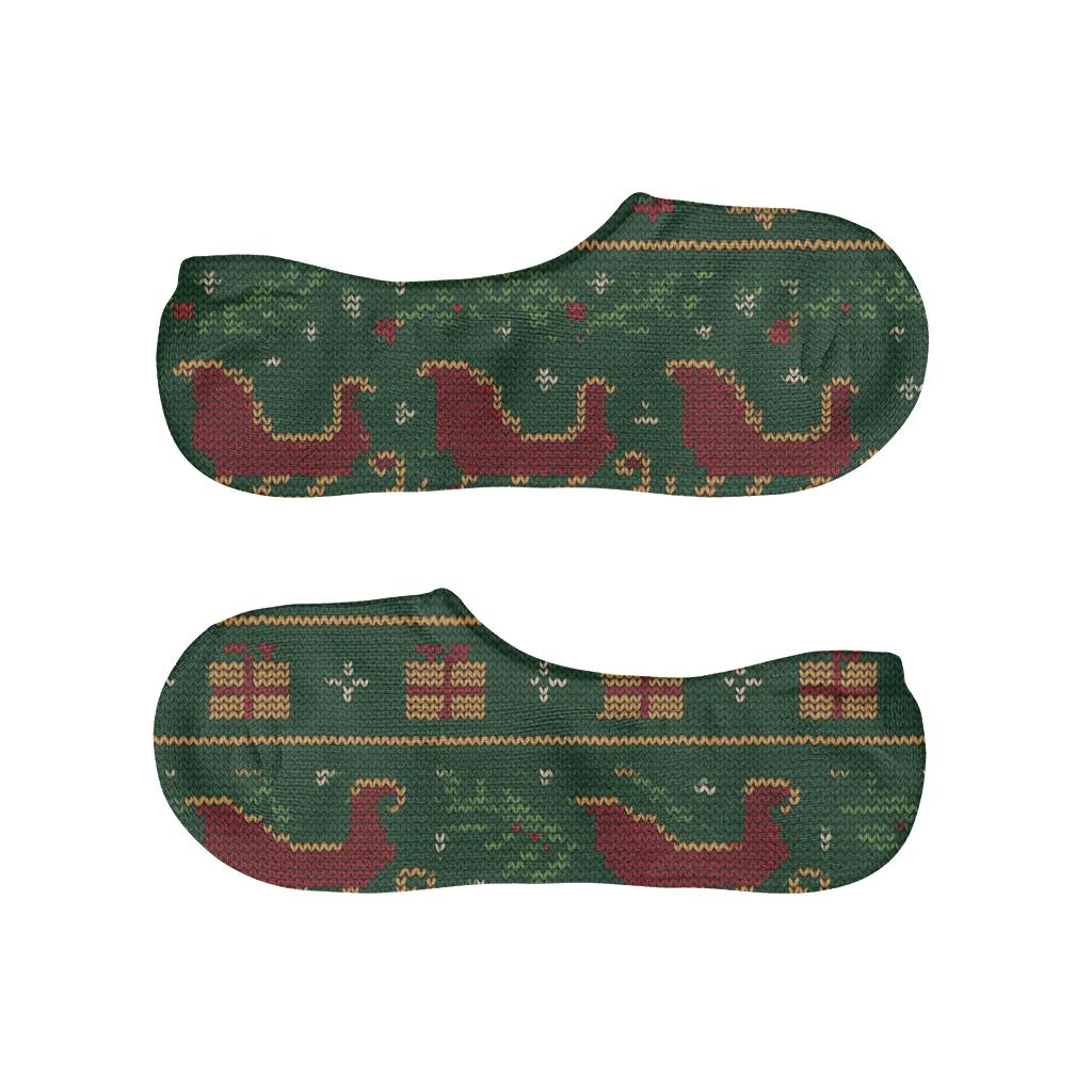 Knit Illusion Sleigh Parade Bands soft cotton no-show socks