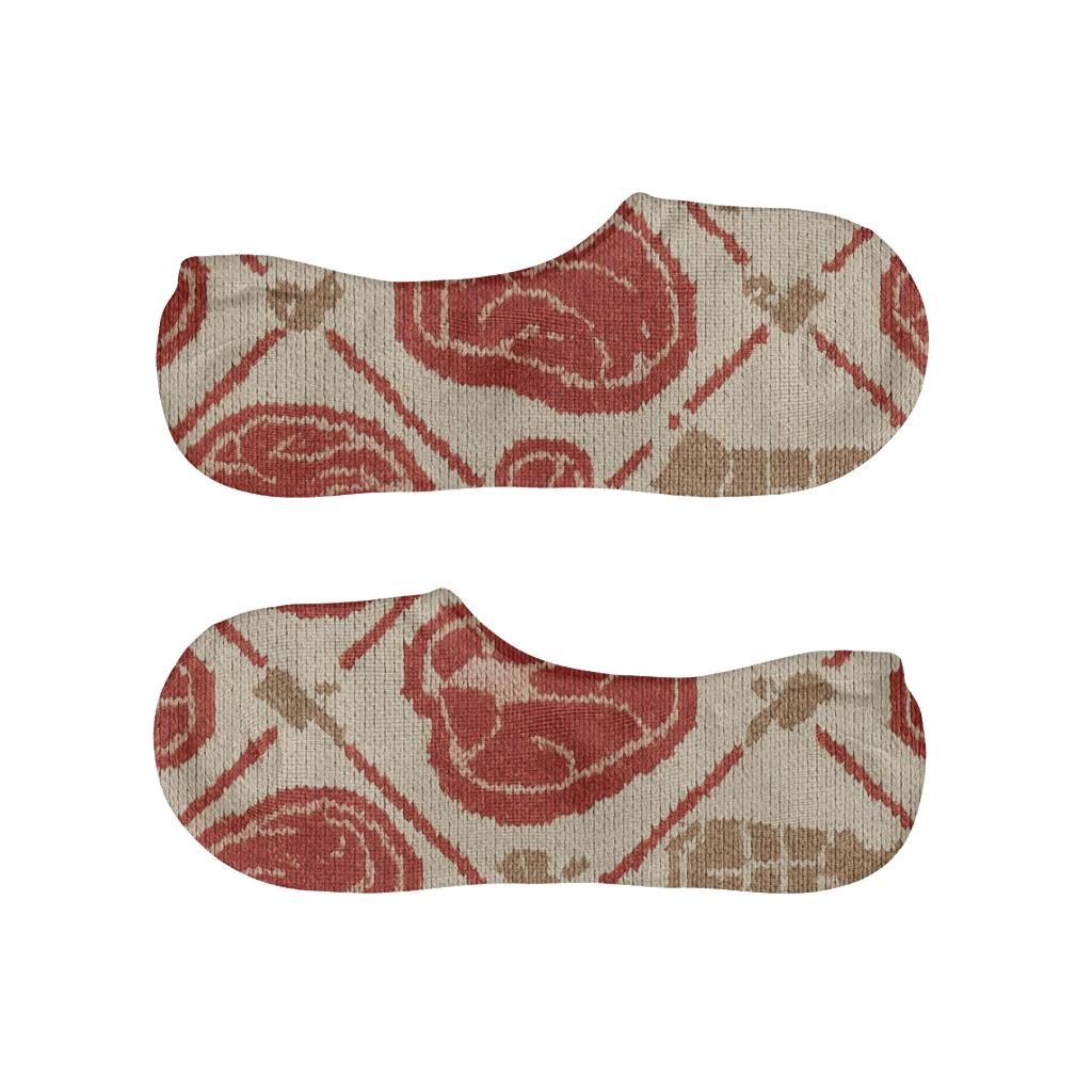 Knitted Pattern Illusion Butcher Cut Lattice breathable no-show socks