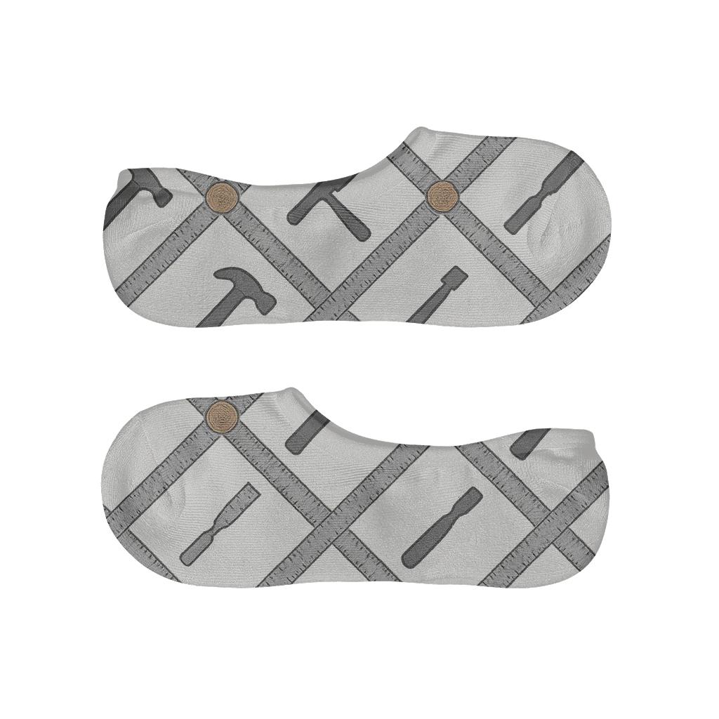 Measuring Tape Lattice With Carpenter Details breathable no-show socks