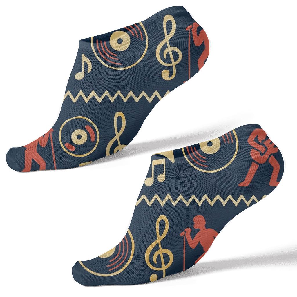 Indigo Concert Skyline With Musician Rhythm Bands soft everyday ankle socks