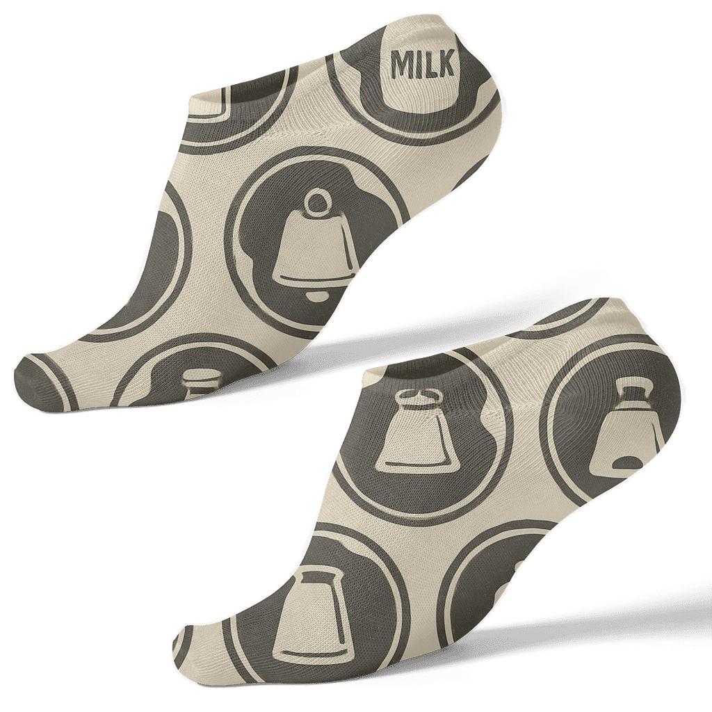 Retro Dairy Label Cow Spot Medallions trendy patterned ankle socks