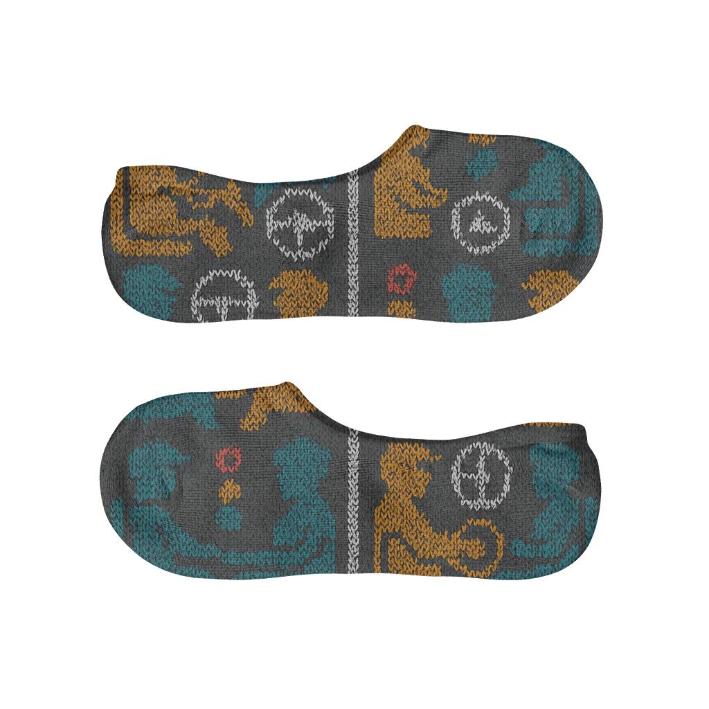 Asphalt Gray Bus Driver Knit Illusion Lattice unique hidden socks
