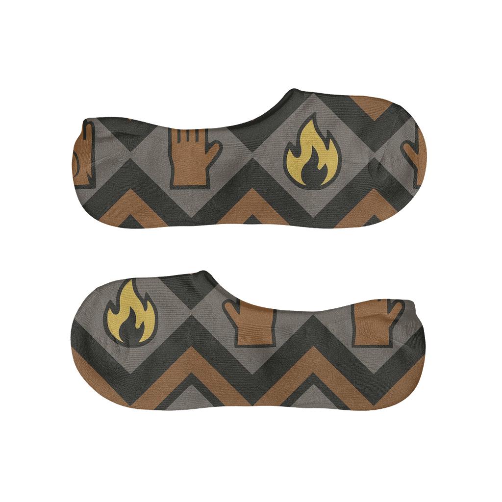 Industrial Chevron With Glove Motifs, Welder Edition trendy no-show sock styles