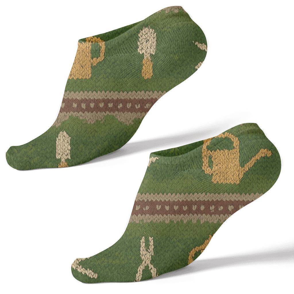 Knitted Illusion Garden Bands, Landscaper Edition custom ankle socks
