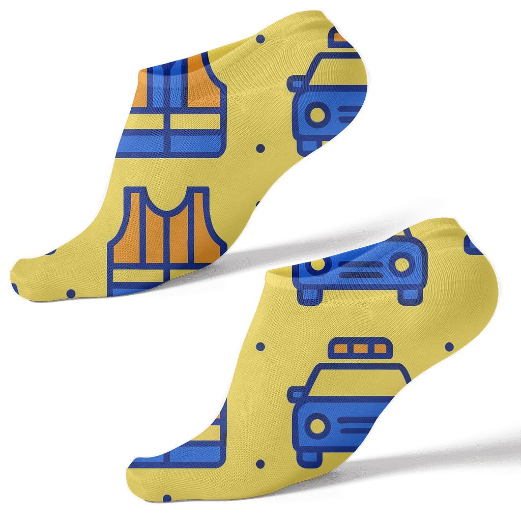 Modern Checkpoint Rhythm Security Guard Grid soft everyday ankle socks