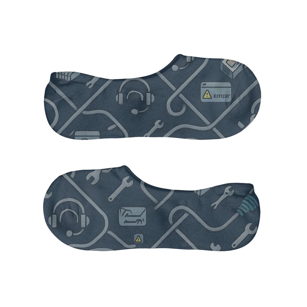 Cable Lattice For It Support Specialist On Navy Grid comfortable low-cut socks