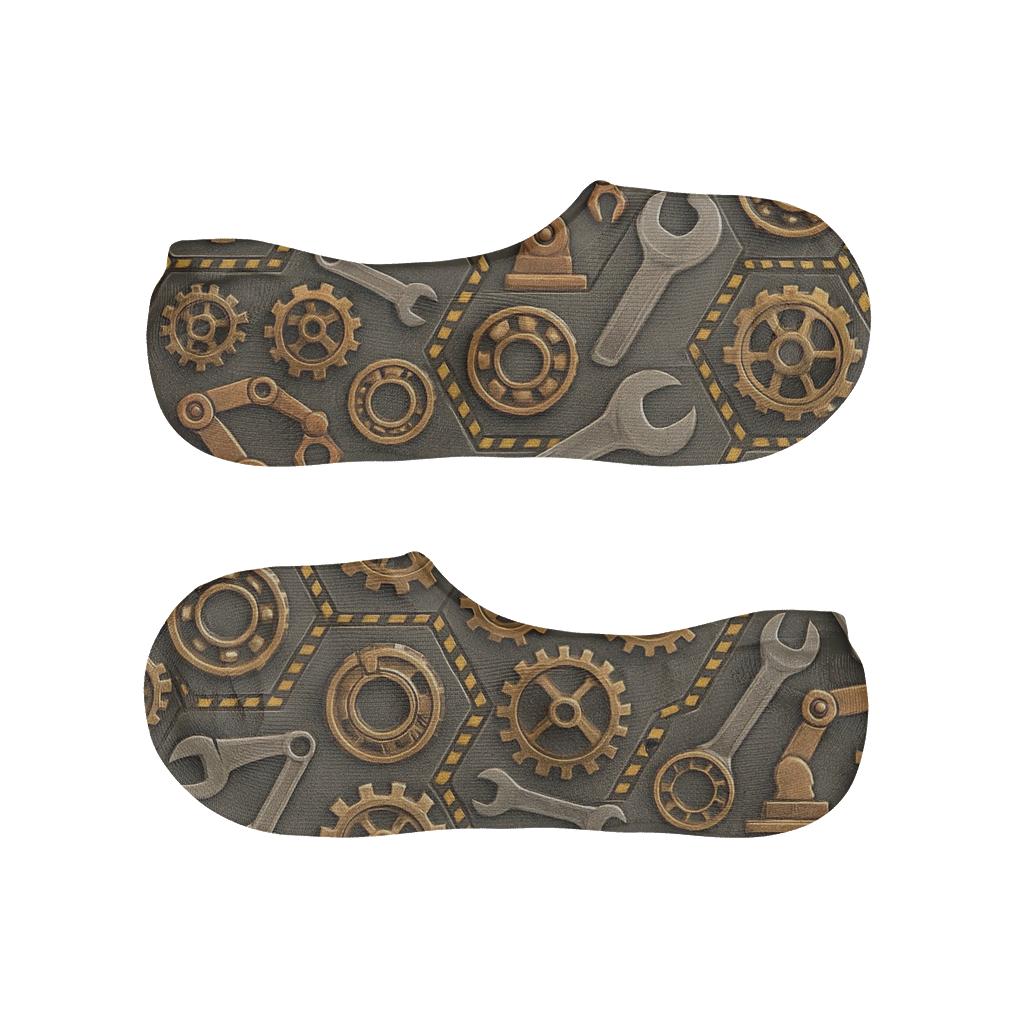 Industrial Collage Mechanical Engineer Tessellation personalized no-show socks