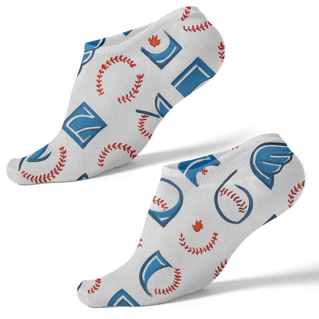 Stadium Lattice Pattern With Blue Jays Energy designer print ankle socks