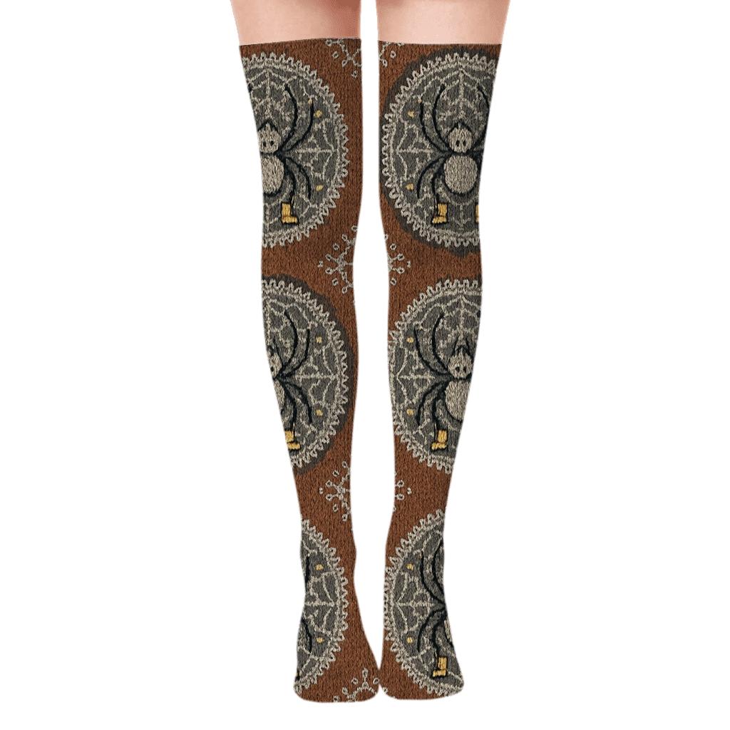 Knitted Spider Web Jacquard Parade personalized over-the-knee socks