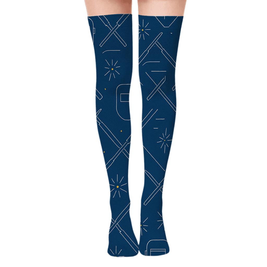Blueprint Bandana With Welder Motifs personalized over-the-knee socks