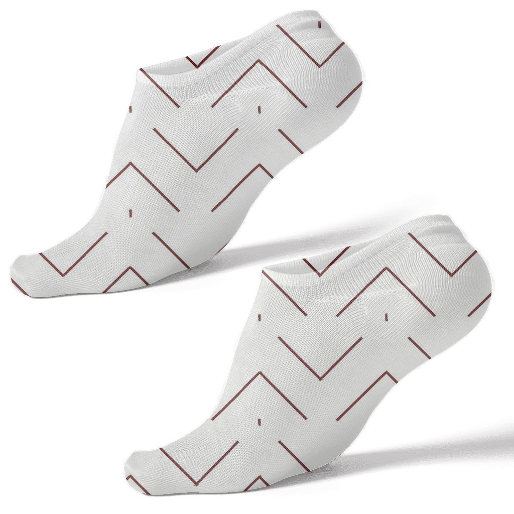 Soft Chevron Pulse Lines unique graphic ankle socks