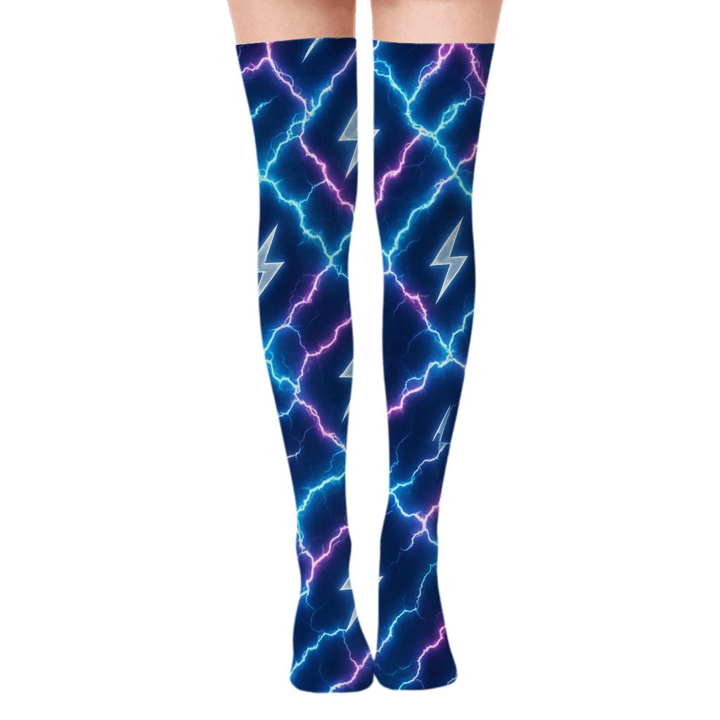 Neon Arc Quilt Tessellation custom over-the-knee socks