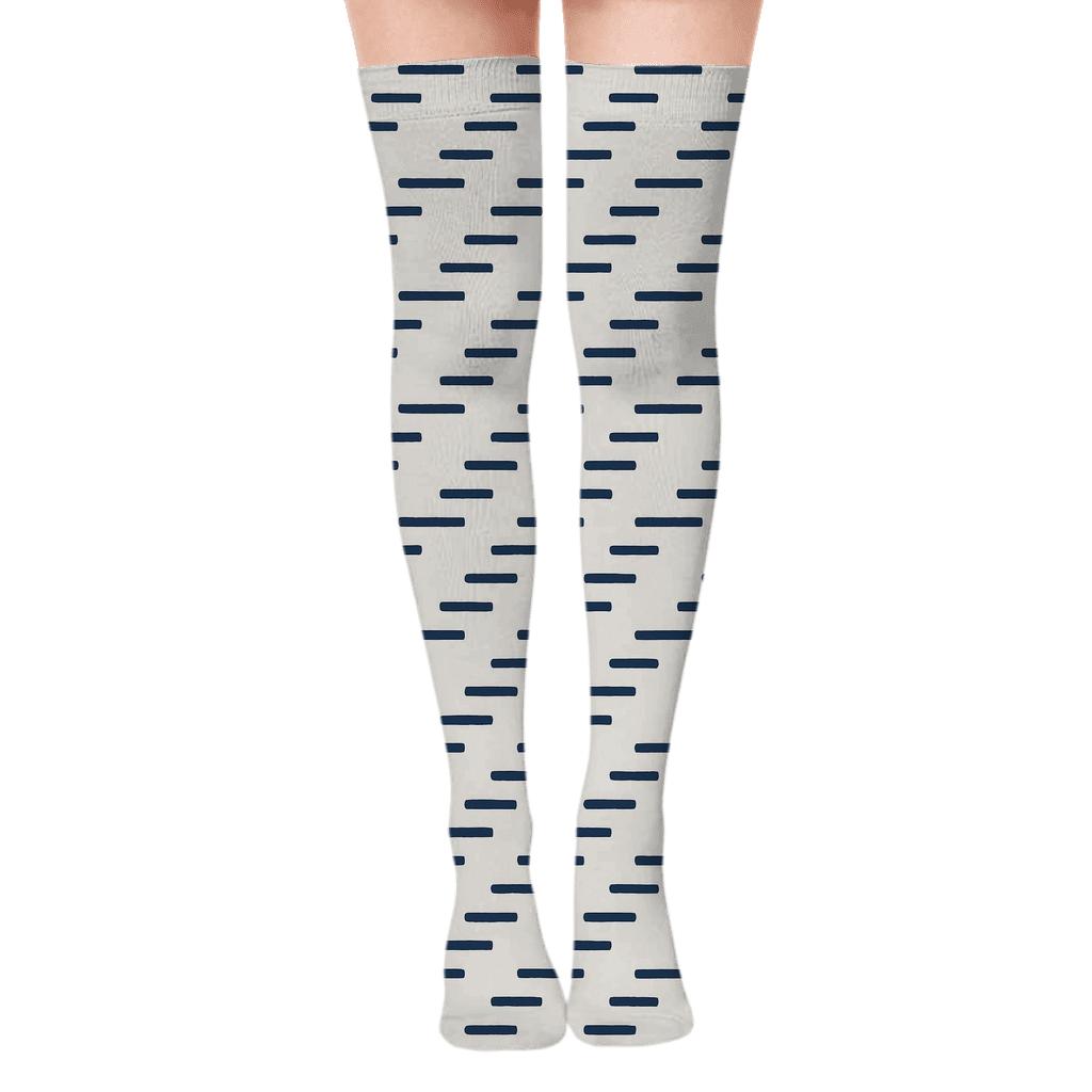 Fine Stair Step Stripes soft everyday over-the-knee socks