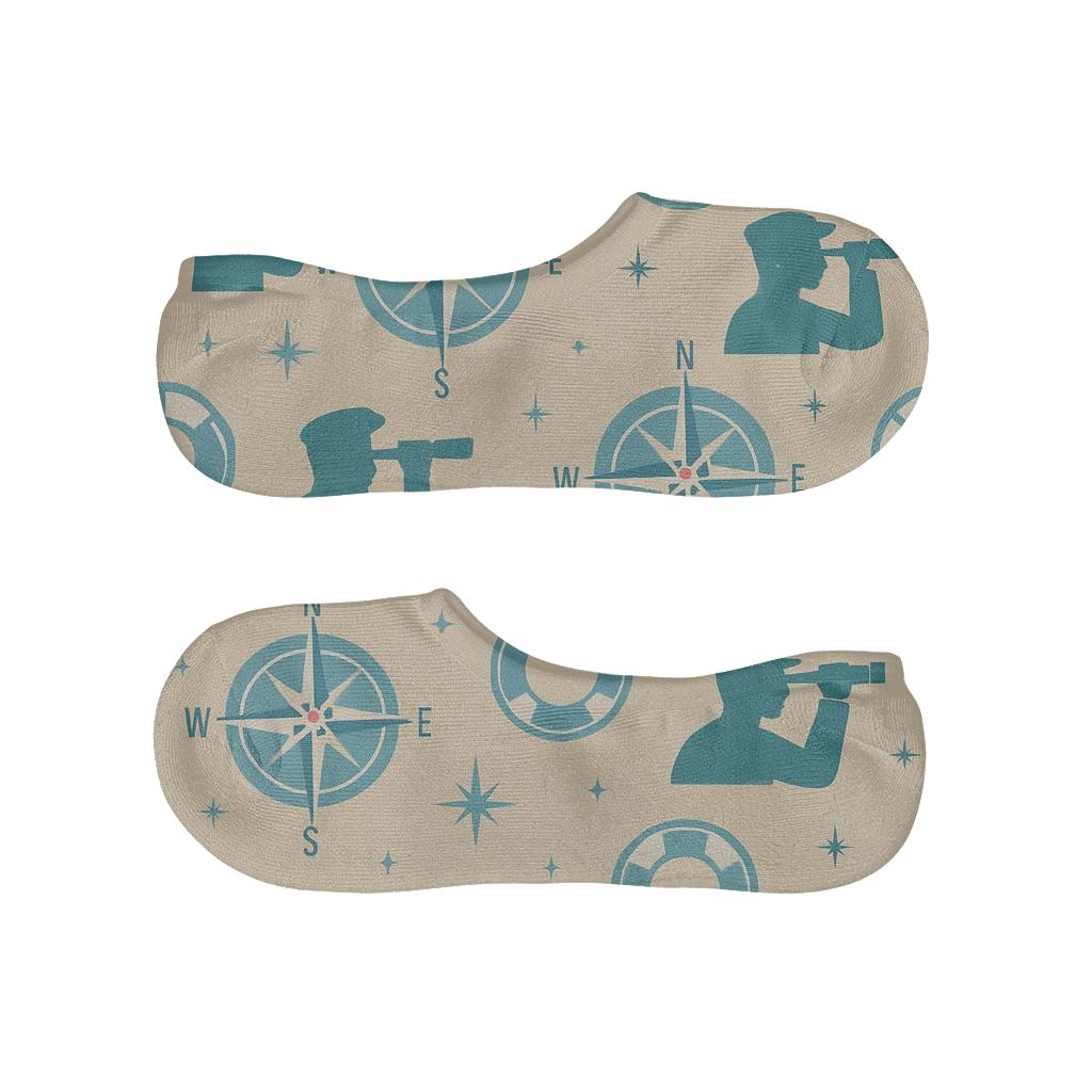 Compass Roses With Sailor Silhouettes Repeat unique hidden socks