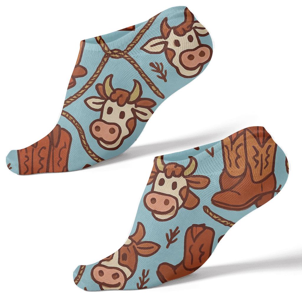 Cowboy Boots With Rancher Rope Scatter comfortable cotton ankle socks