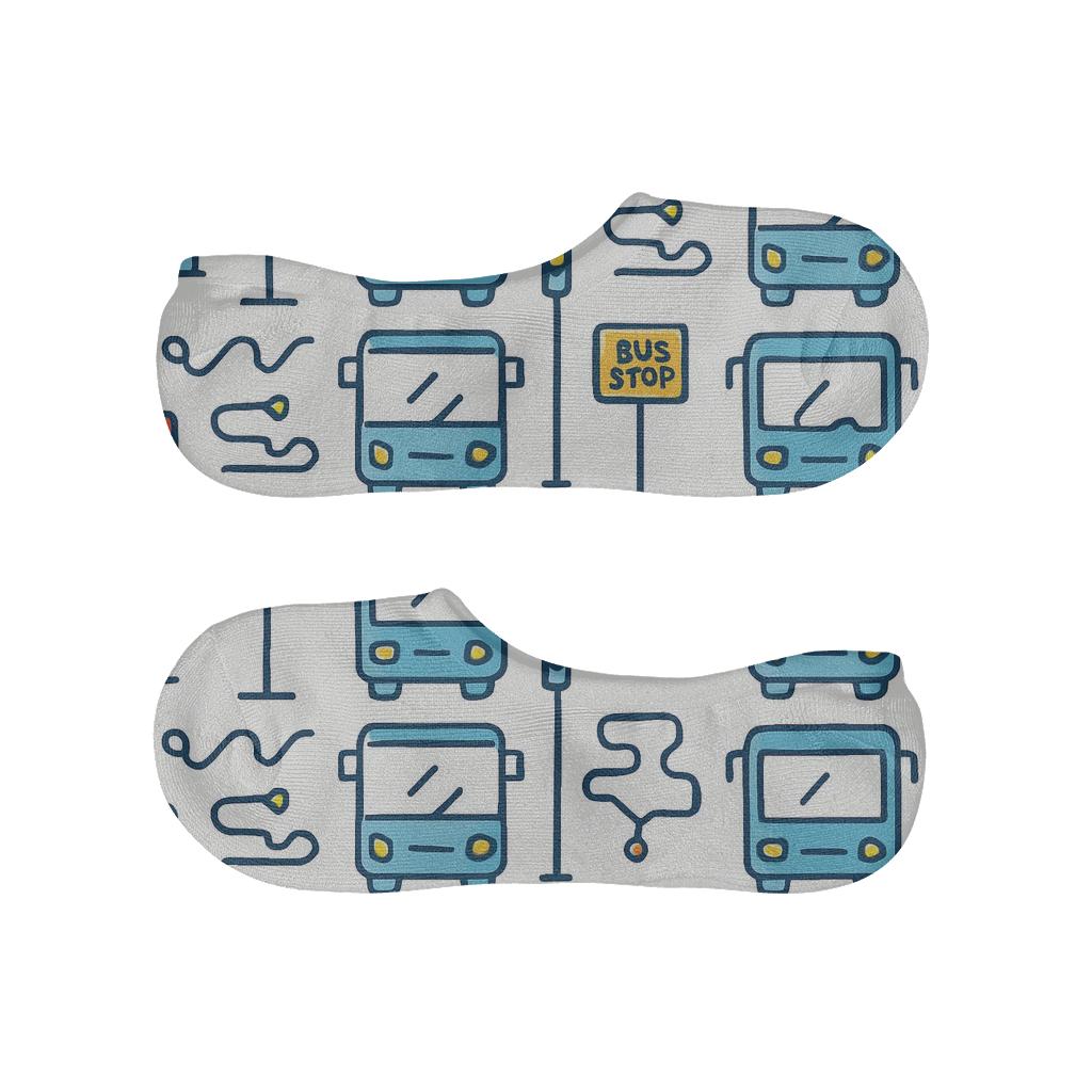 Metro Map Rhythm With Bus Driver Icons personalized invisible socks