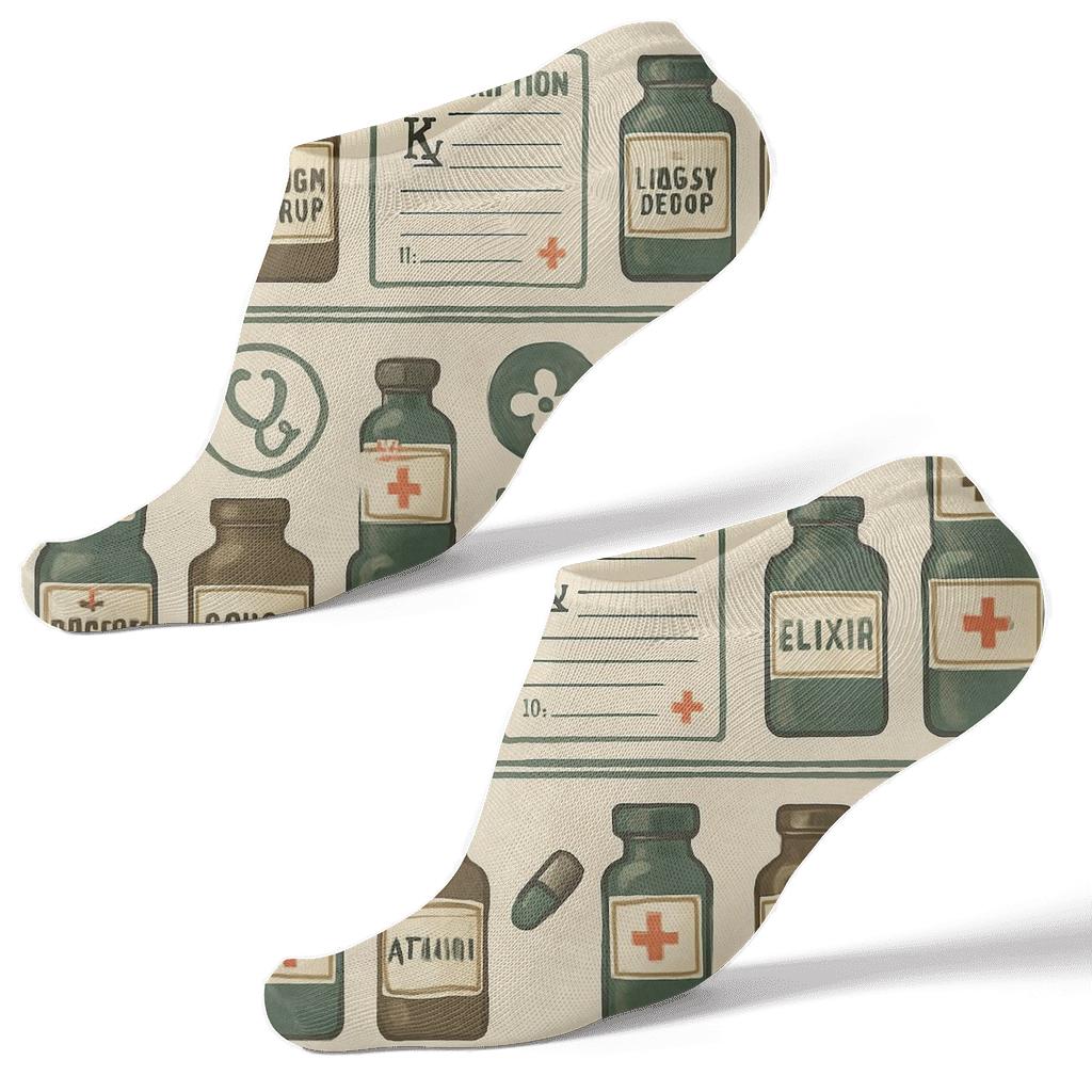 Shelf Band Pattern With Pharmacist Study Charm unique graphic ankle socks