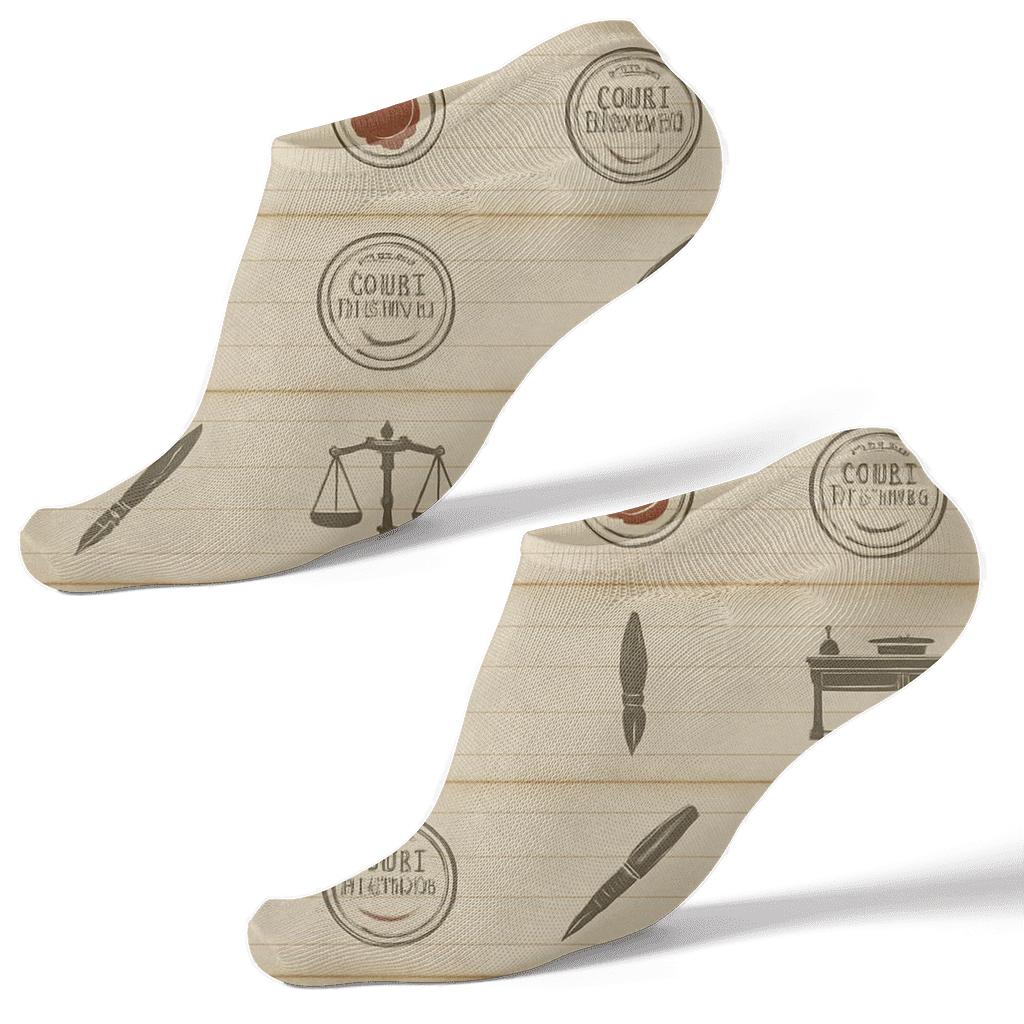 Legal Ledger Bands With Court Clerk Motifs personalized ankle socks