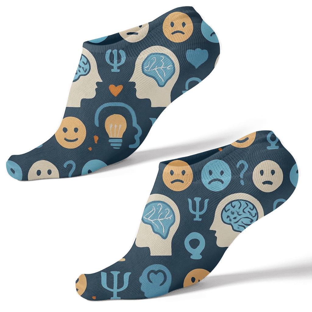 Cognitive Collage With Psychologist Symbols Bands custom ankle socks