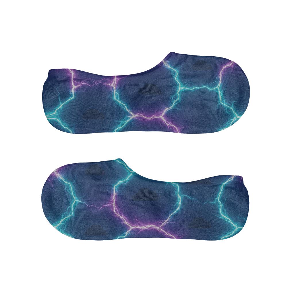 Neon Arc Tessellation On Deep Indigo Field unique hidden socks