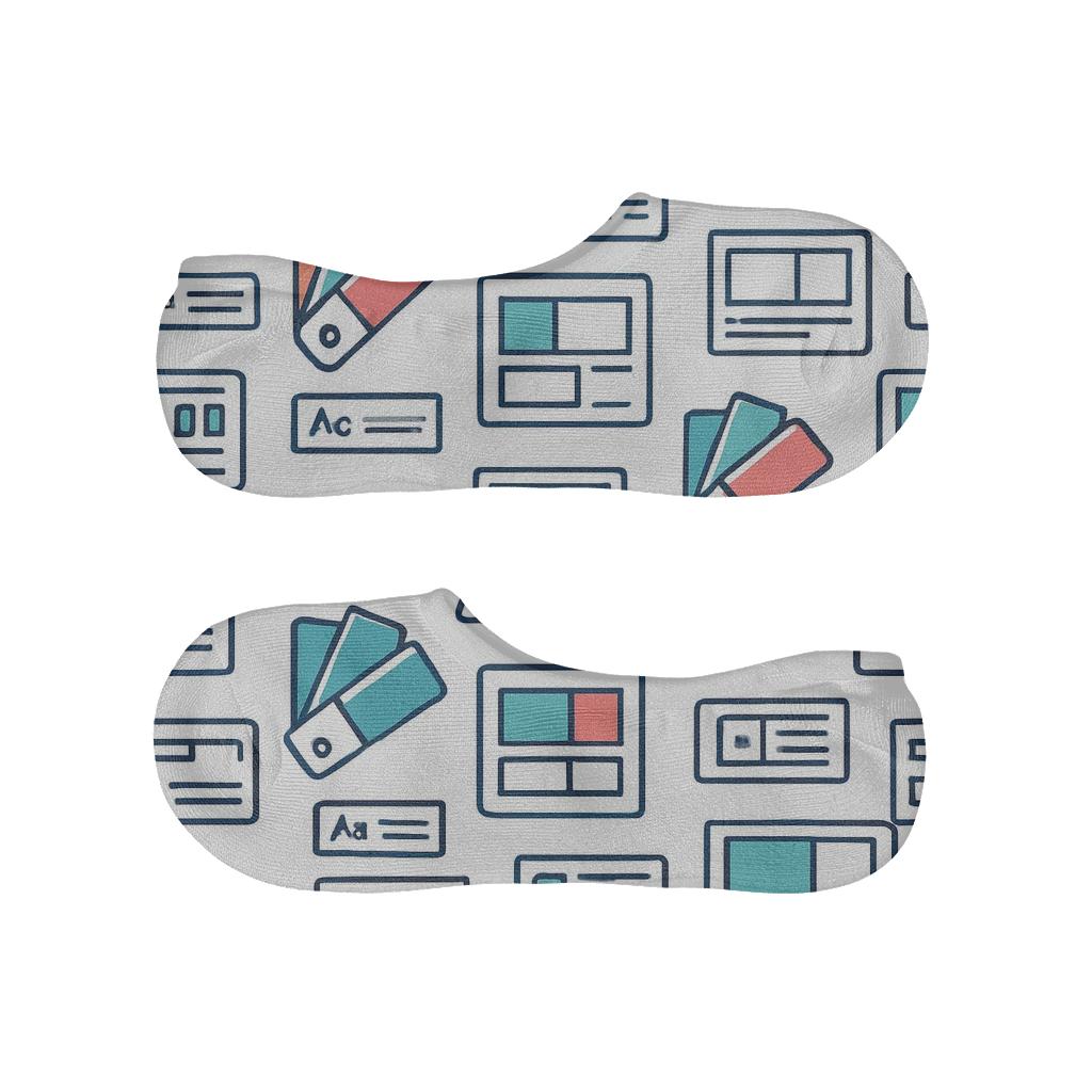 Color Swatch Tessellation, Graphic Designer Edition anti-slip no-show socks