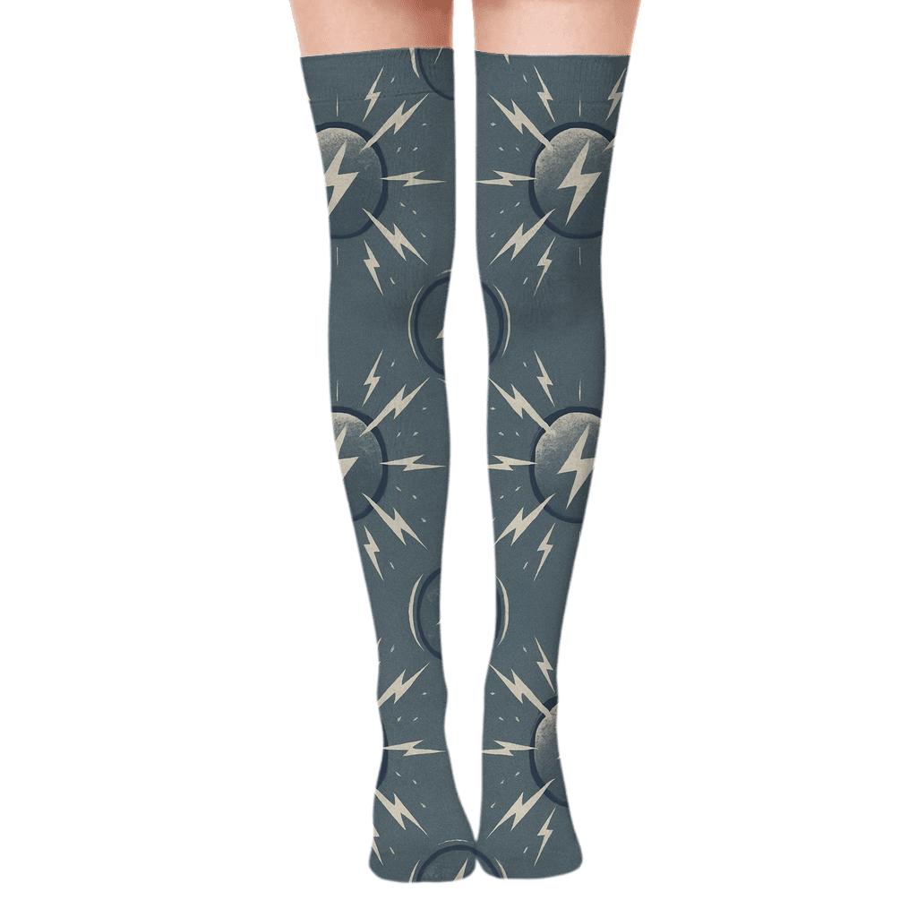 Radial Voltage Poster Tessellation personalized over-the-knee socks