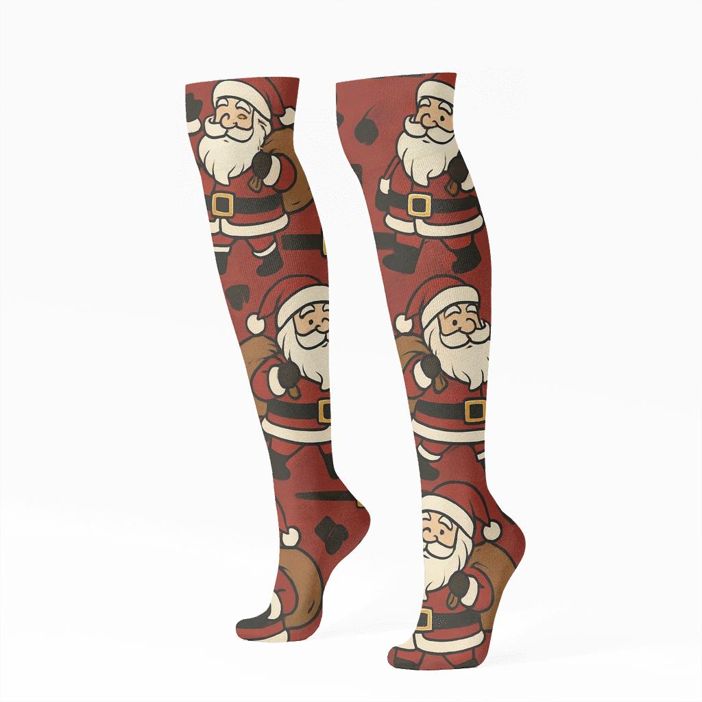 Buckle Border Santa Parade custom knee-high socks