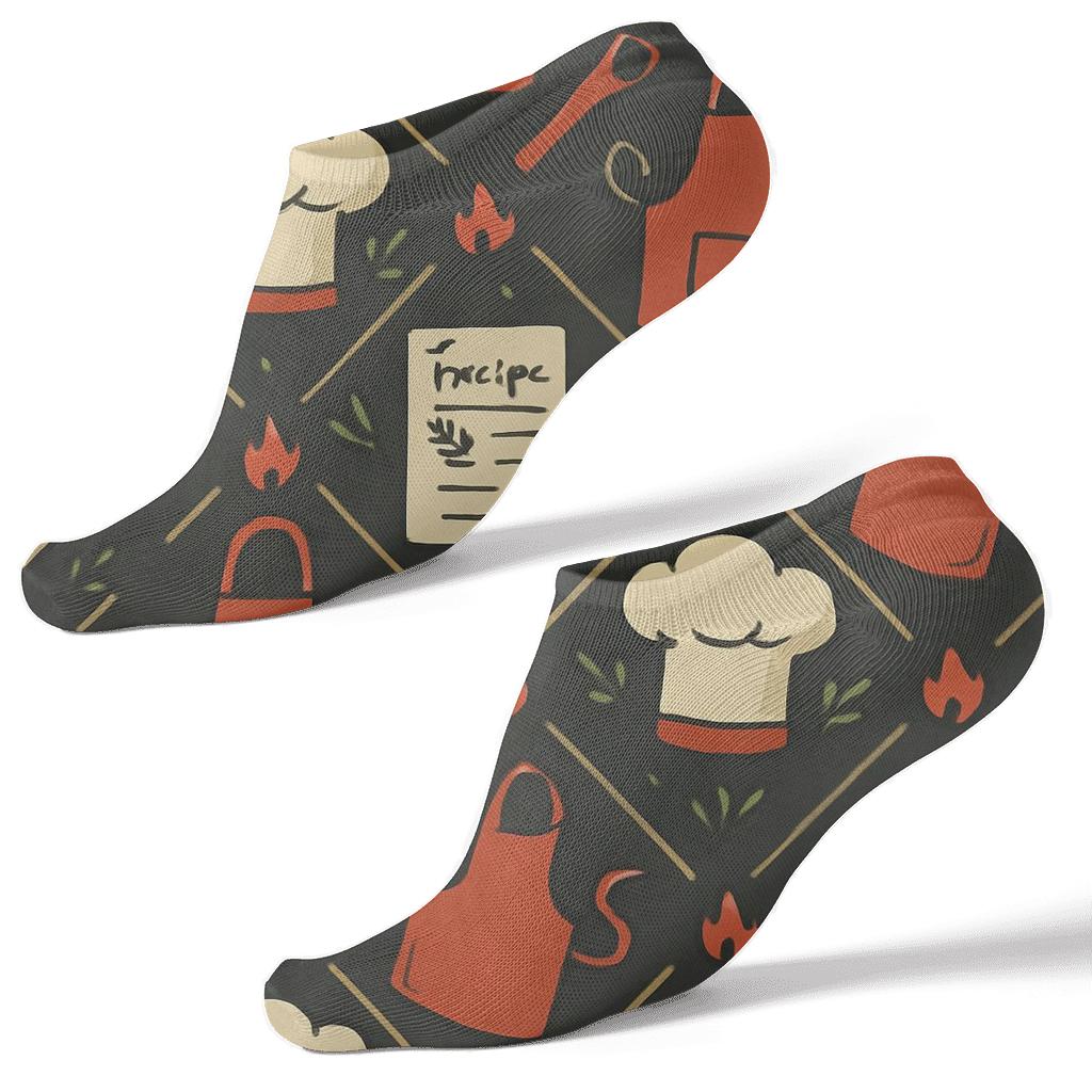 Apron And Utensil Lattice With Cook Notes trendy patterned ankle socks