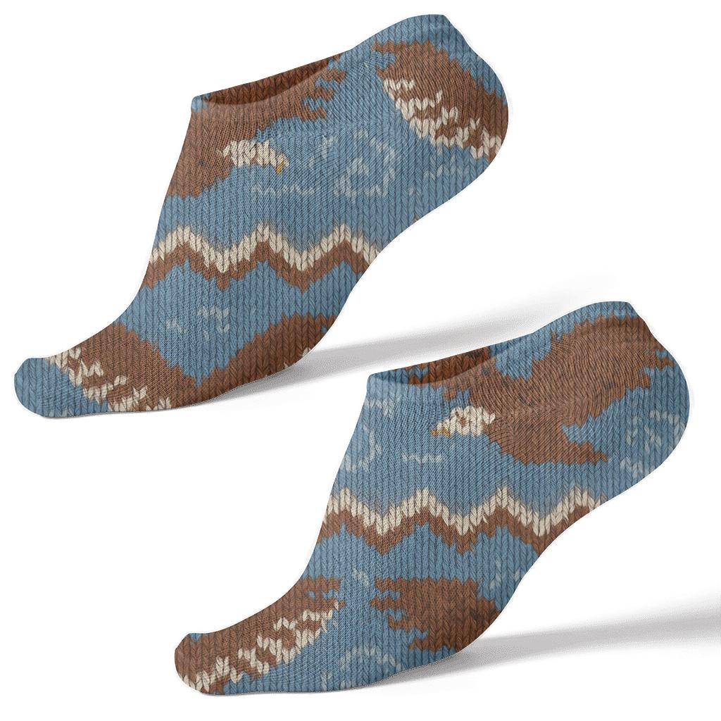 Knitted Featherwave Pattern With Eagle Drift personalized ankle socks