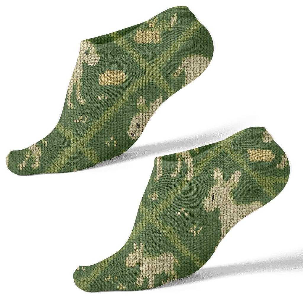 Woven Meadow Donkey Tapestry Repeat premium sports ankle socks