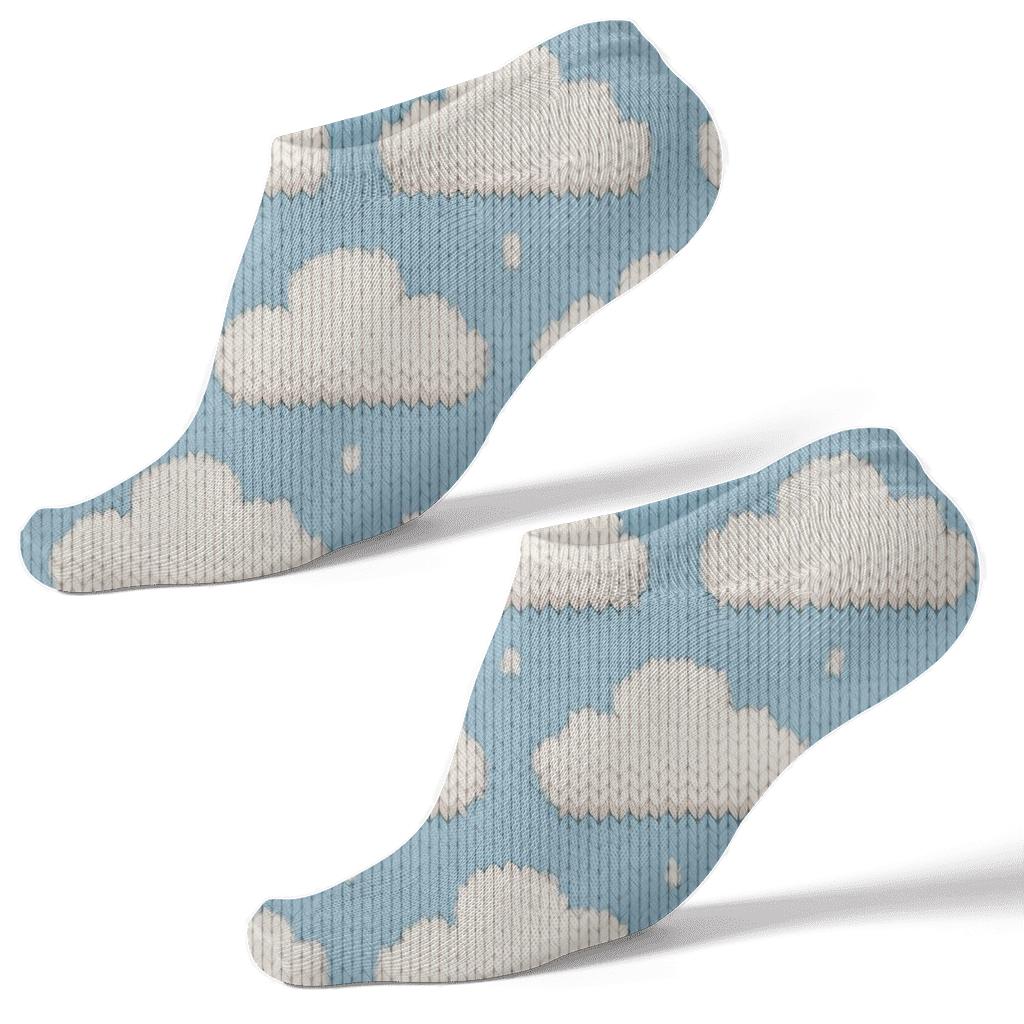 Clouds-Knitted Cumulus Chevron designer print ankle socks