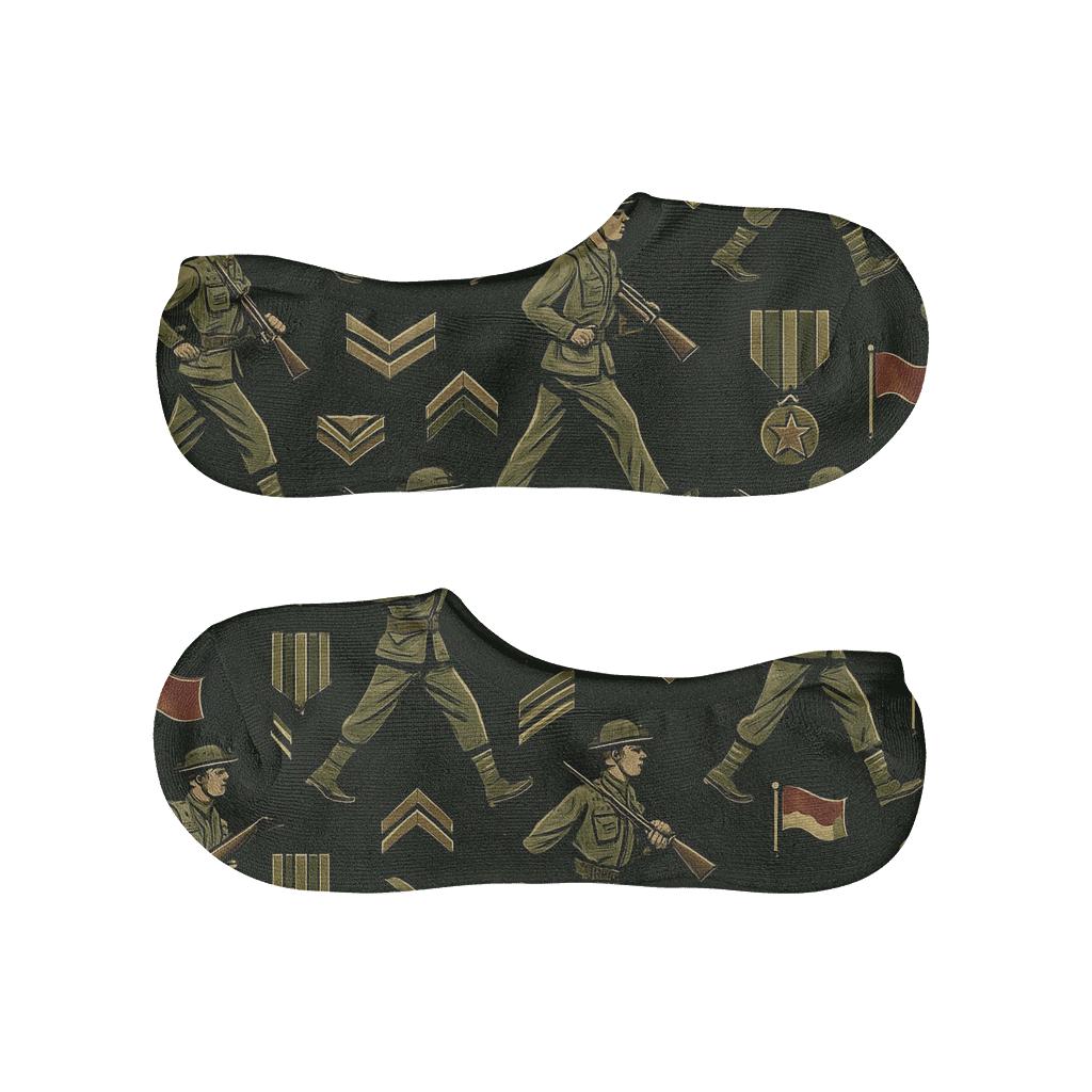 Camouflage Lattice Soldier Parade trendy no-show sock styles