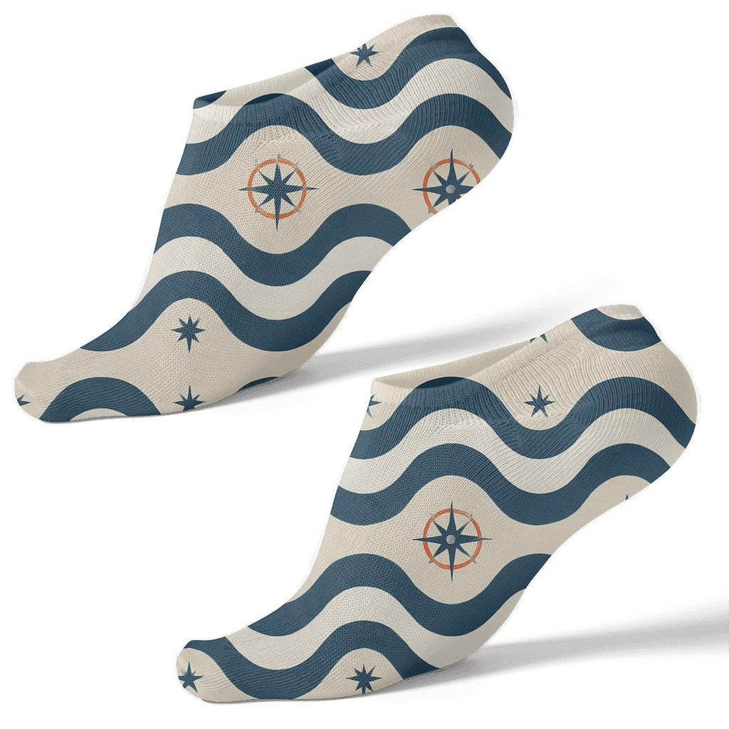 Wave Chevron Bands For Sailor Keepsakes premium sports ankle socks