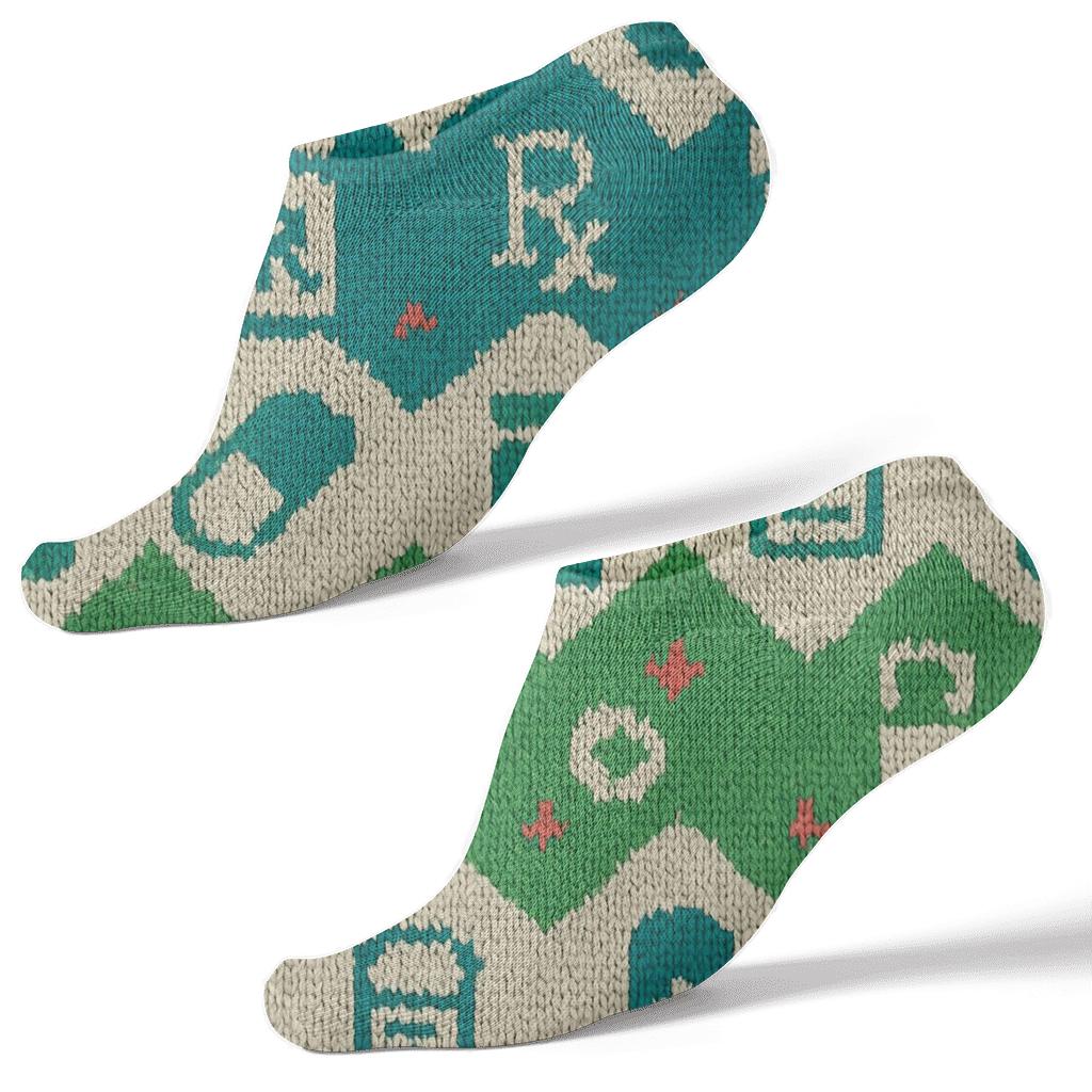 Knitted Chevron Pharmacist Capsule Parade personalized ankle socks