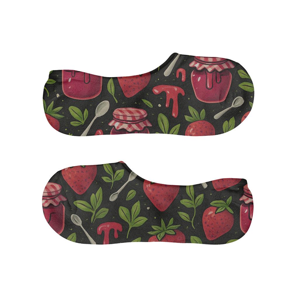 Midnight Strawberry Jam Jar Tilework personalized invisible socks
