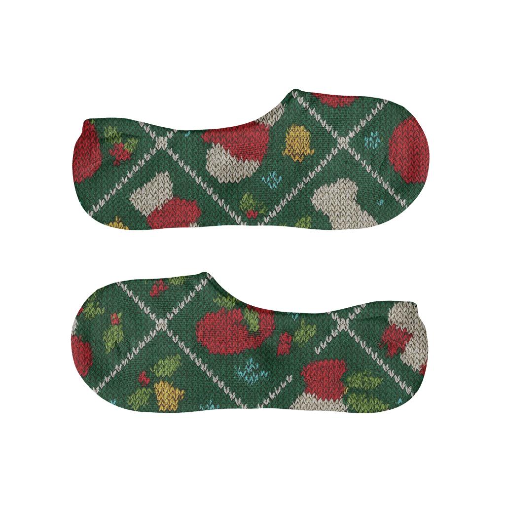 Knitted Santa Claus Toy Sack Lattice anti-slip no-show socks
