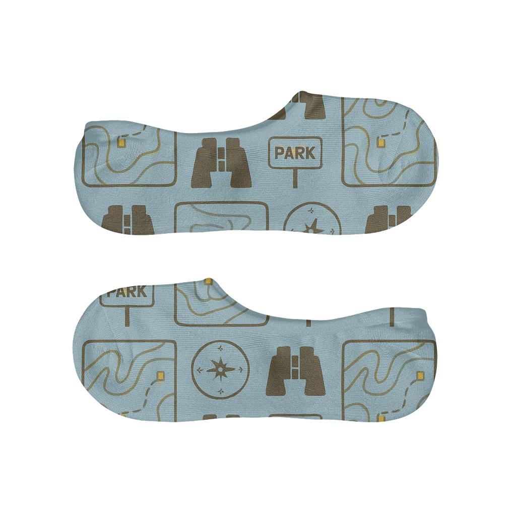 Trail Maps With Park Ranger Compass Grid breathable no-show socks