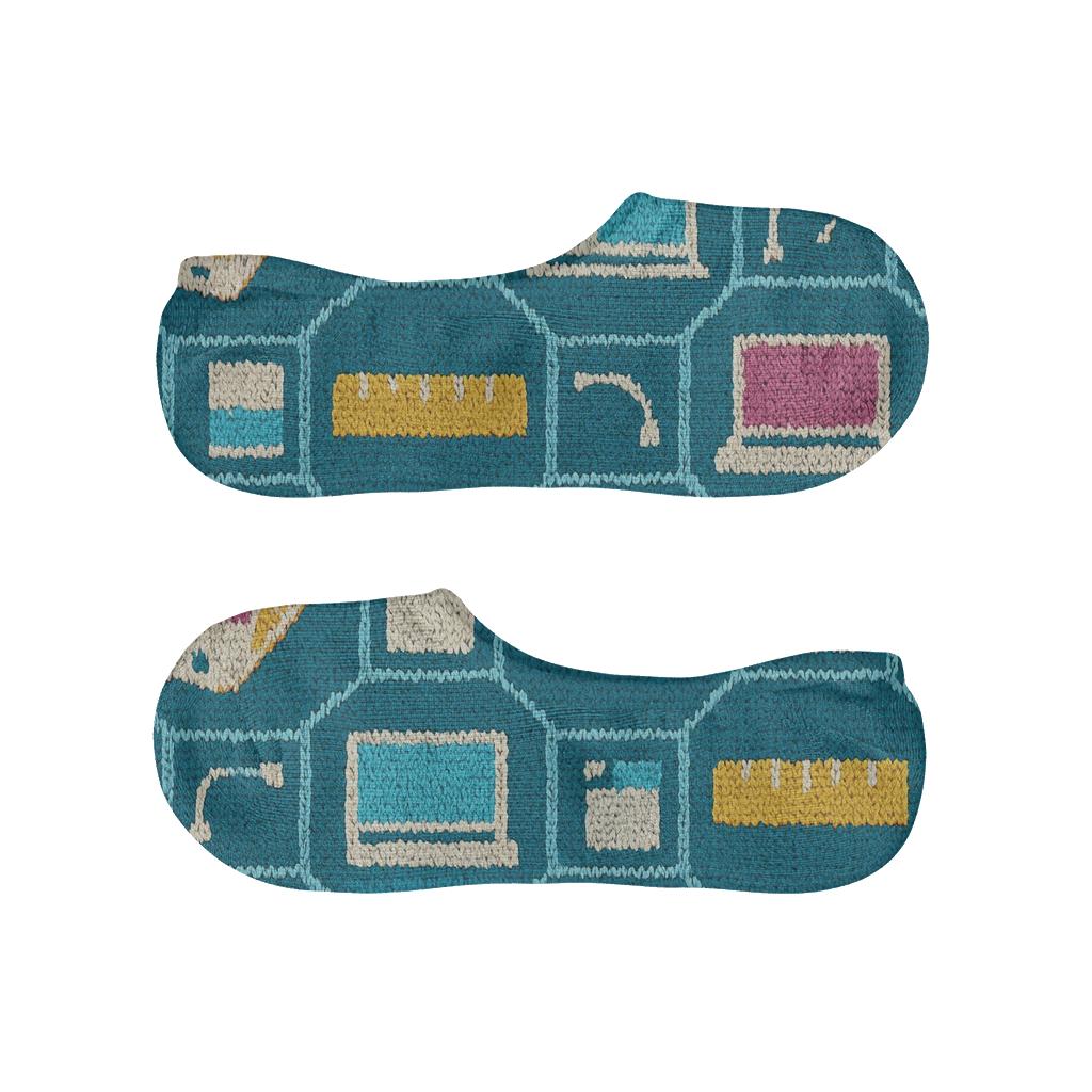 Graphic Designer Knitted Swatch Cosmos breathable no-show socks