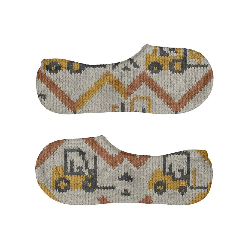 Industrial Knit Forklift Operator Chevron Tessellation trendy no-show sock styles