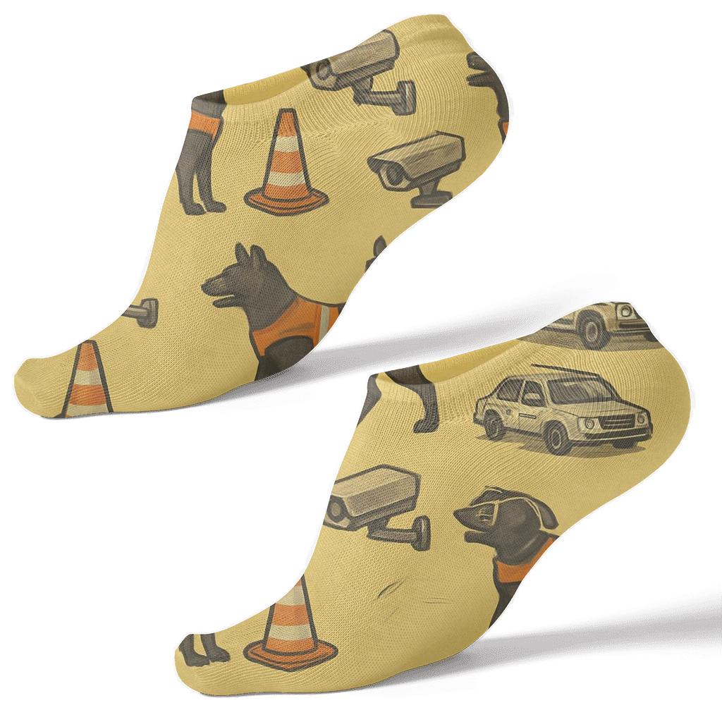 Checkpoint Parade With Security Guard Icons stylish athletic ankle socks
